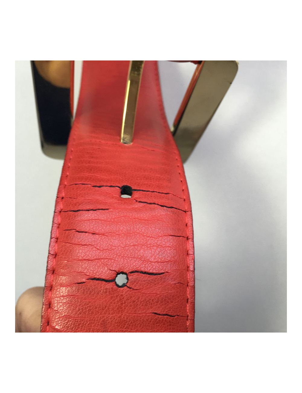 Ceinture YVES SAINT LAURENT cuir rouge