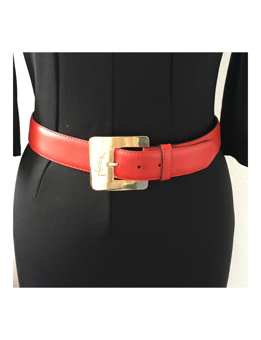 Ceinture YVES SAINT LAURENT cuir rouge