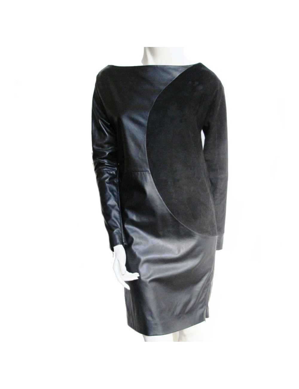 Robe EMMANUEL UNGARO en cuir noir