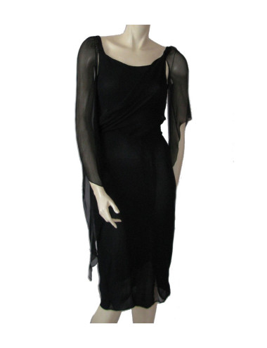 robe Chanel en soie noire T38