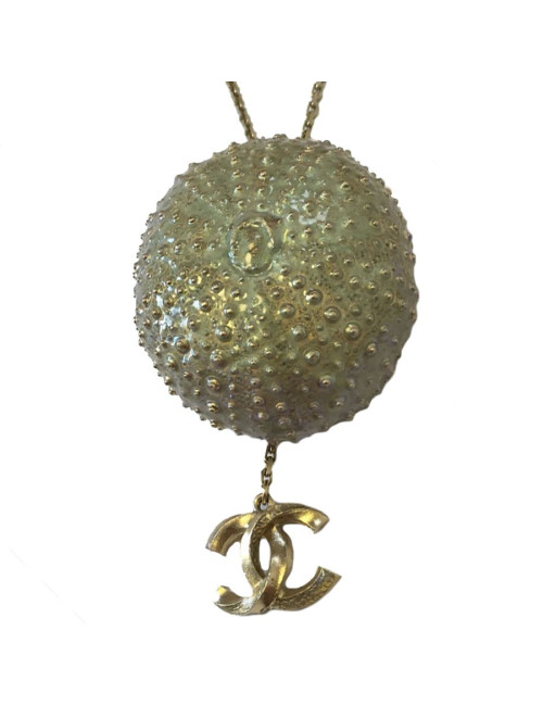 xxx Collier CHANEL "Oursin" en métal doré