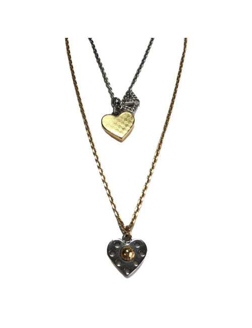 Necklace double LOUIS VUITTON gold and silver metal