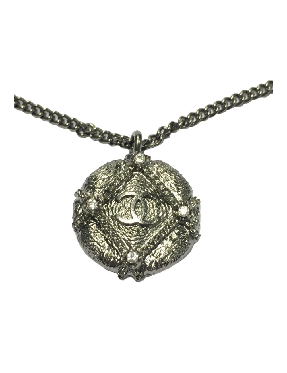 Collier CHANEL en ruthénium