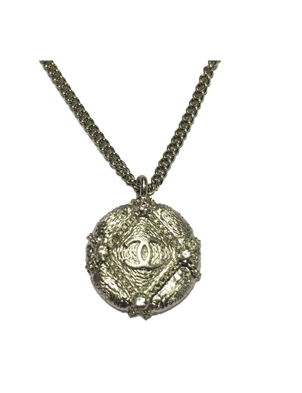 Collier CHANEL métal argenté