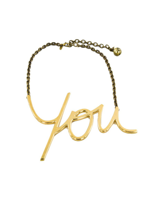 LANVIN Collector 'YOU' necklace in gilded metal with 18 carat gold