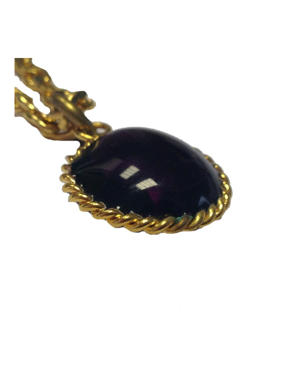 collier Marguerite de Valois cabochon violet