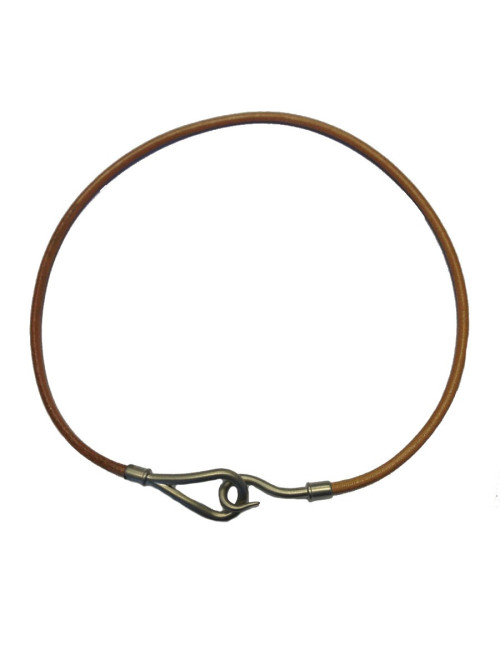 Collier modèle jumbo HERMES lien cuir 