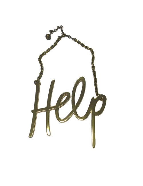 LANVIN iconic necklace 'HELP' in Gilded metal