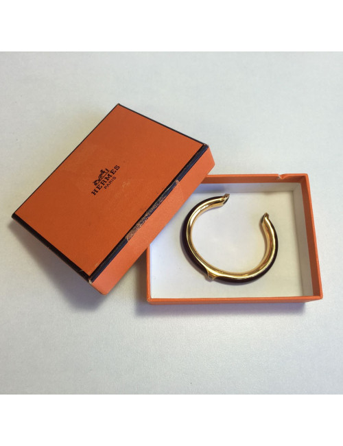 xxx Bracelet  jonc HERMES cuir et.....