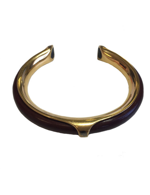 xxx Bracelet  jonc HERMES cuir et.....