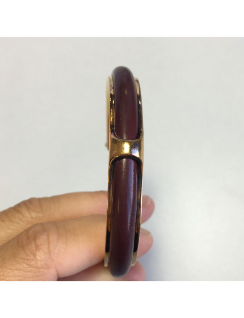 xxx Bracelet  jonc HERMES cuir et.....