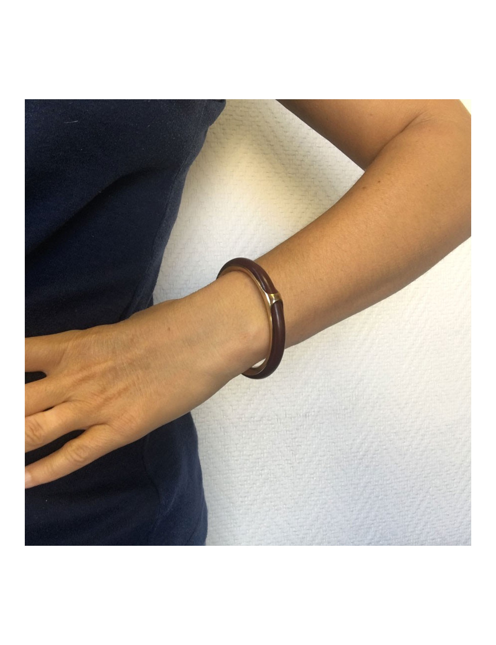 xxx Bracelet  jonc HERMES cuir et.....