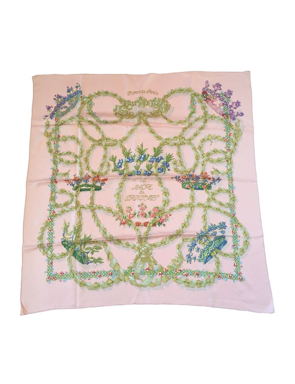 Hermès "The coronation of spring" in pink silk
