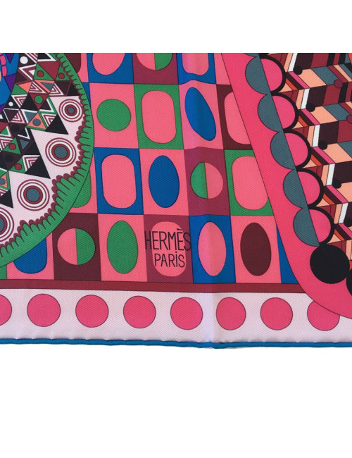 Square "Wings of silk" HERMES silk pink