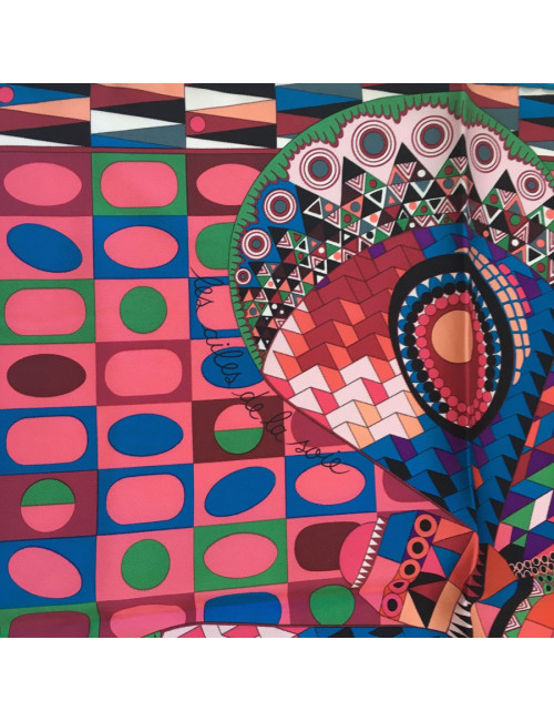 Square "Wings of silk" HERMES silk pink