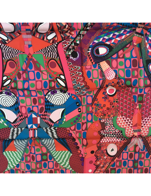 Square "Wings of silk" HERMES silk pink