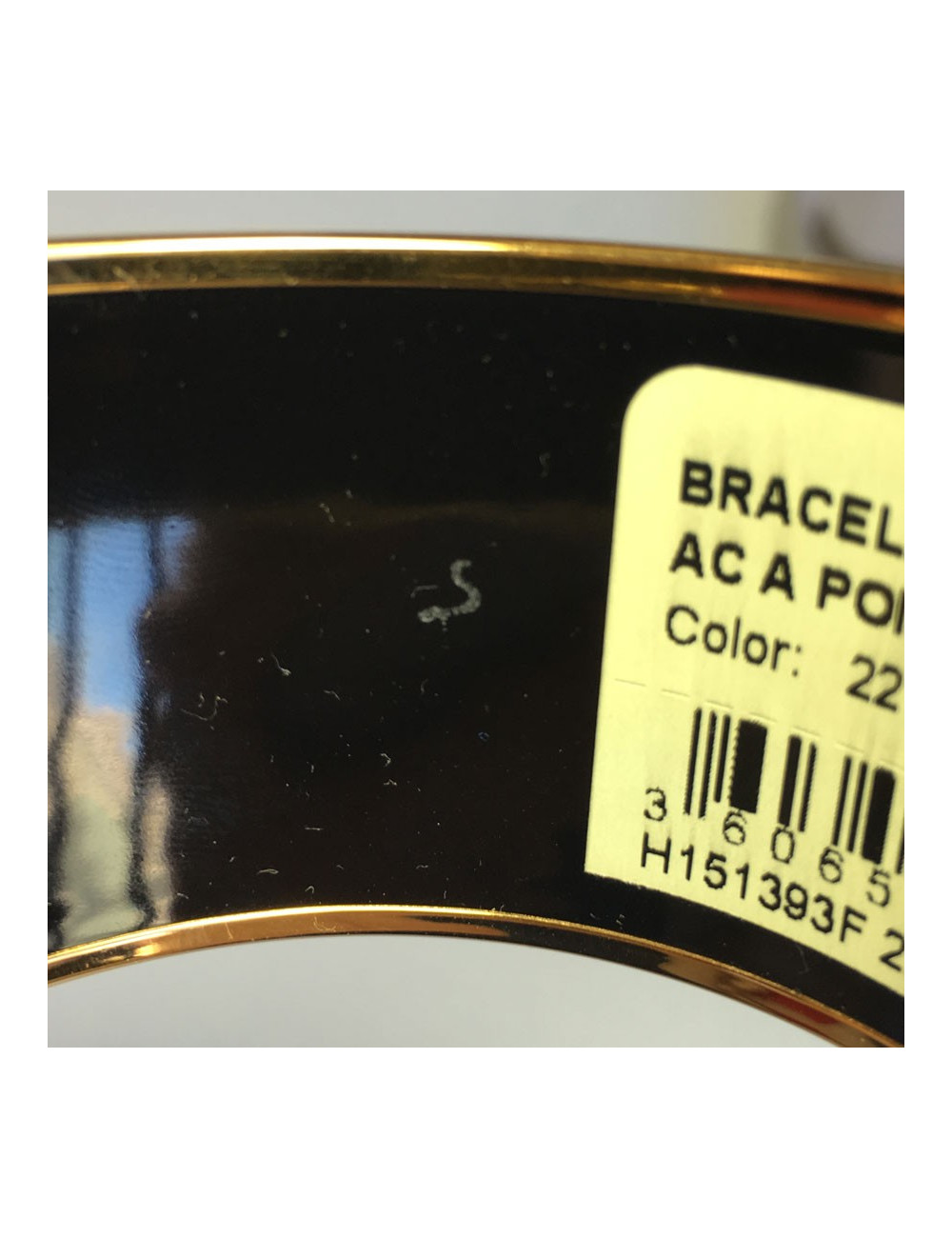 Bracelet HERMES extra large clic clac en émail et plaqué or