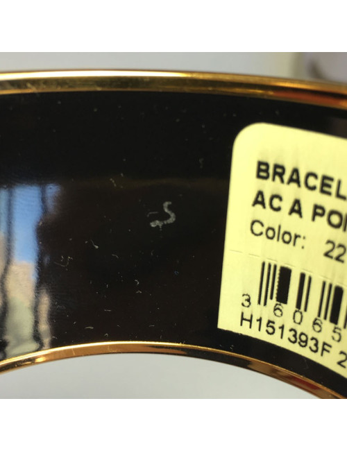 Bracelet HERMES extra large clic clac en émail et plaqué or