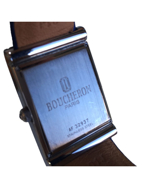 PILE A CHANGER Montre BOUCHERON en acier et cuir