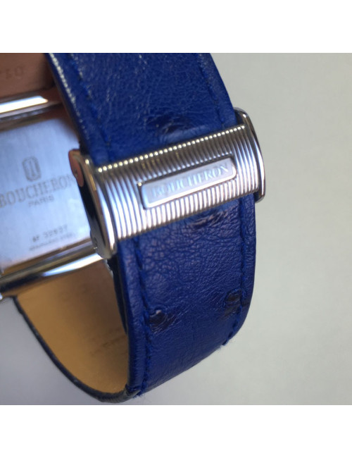PILE A CHANGER Montre BOUCHERON en acier et cuir
