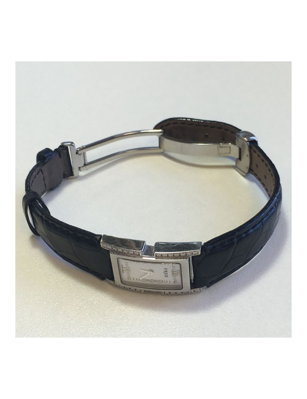 Watch FRED model 36 in steel and alligator