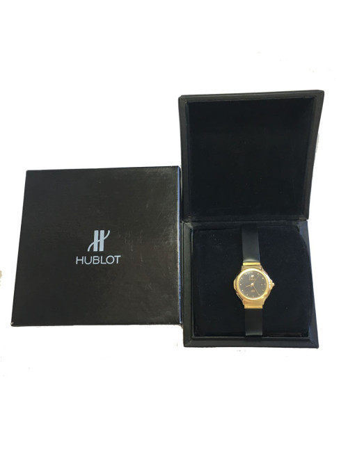 xxx Montre HUBLOT MDM automatique en or et cuir noir
