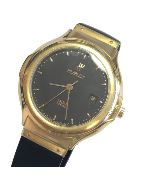 xxx Montre HUBLOT MDM automatique en or et cuir noir