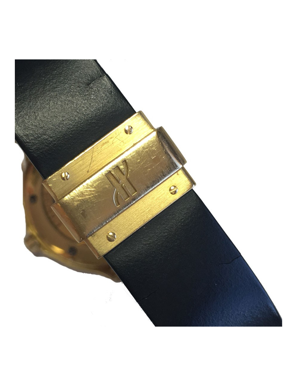 xxx Montre HUBLOT MDM automatique en or et cuir noir