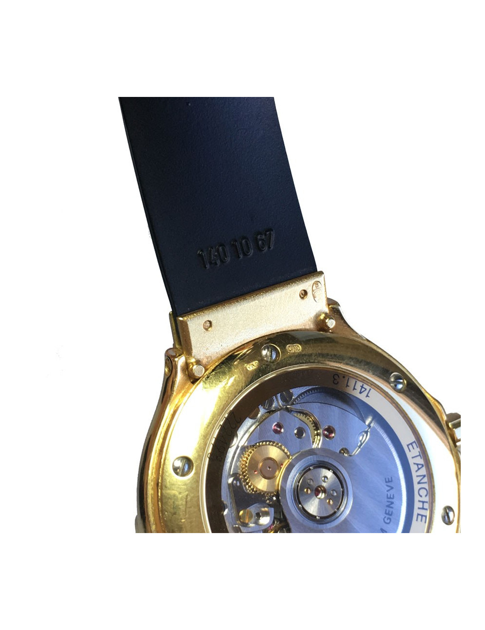 xxx Montre HUBLOT MDM automatique en or et cuir noir