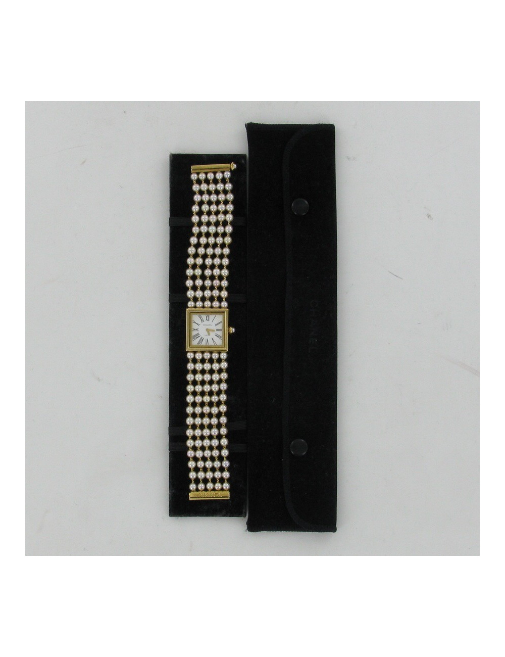 Montre Mademoiselle perles et or jaune CHANEL