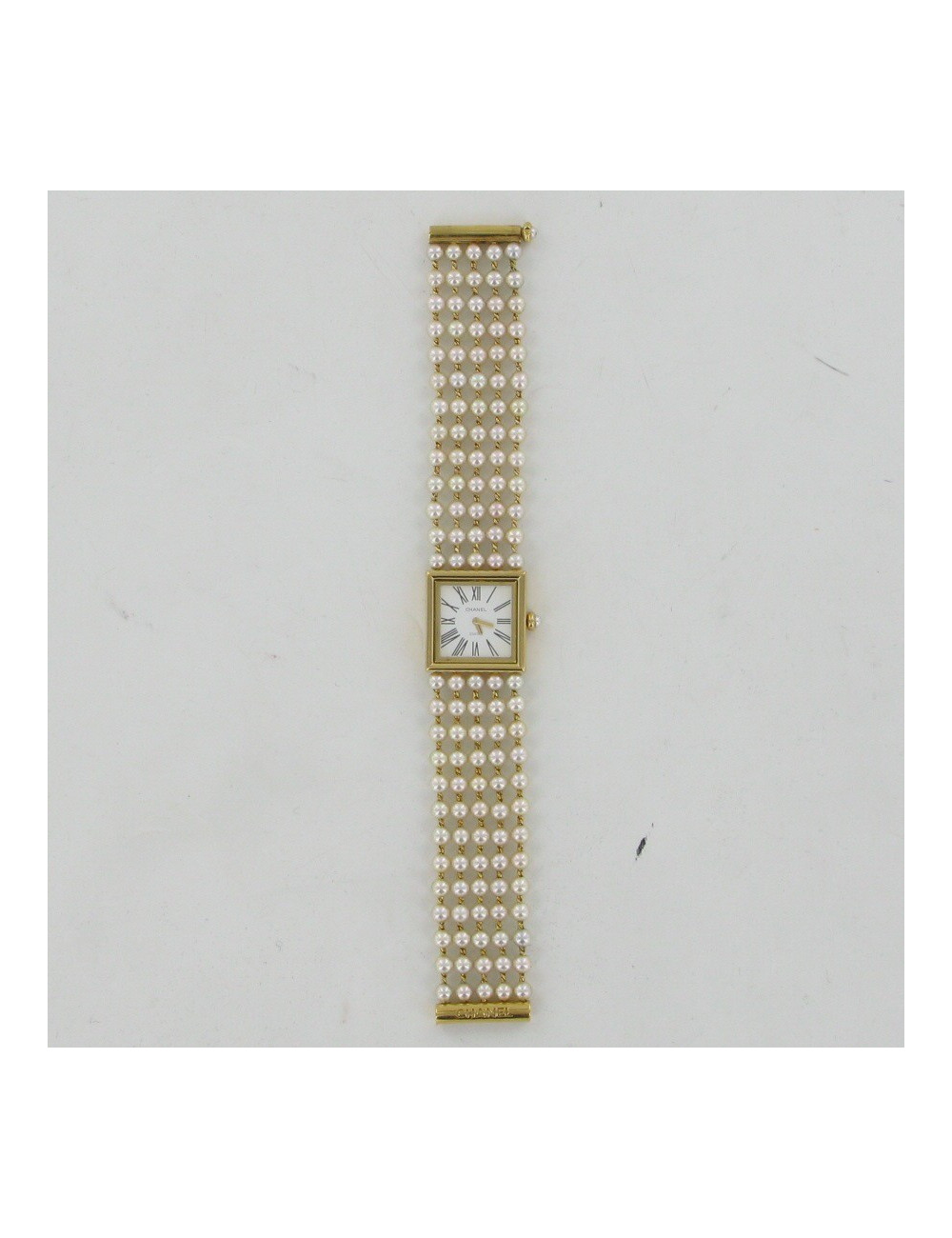 Montre Mademoiselle perles et or jaune CHANEL