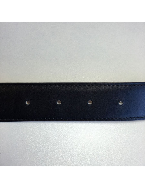 Ceinture HERMES T 85 réversible en cuir box noir et cuir togo gold