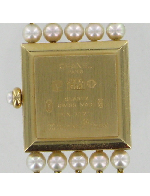 Montre Mademoiselle perles et or jaune CHANEL