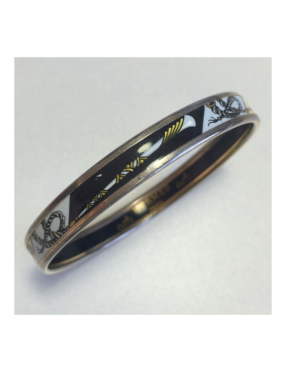 xxx Bracelet HERMES en émail  PM