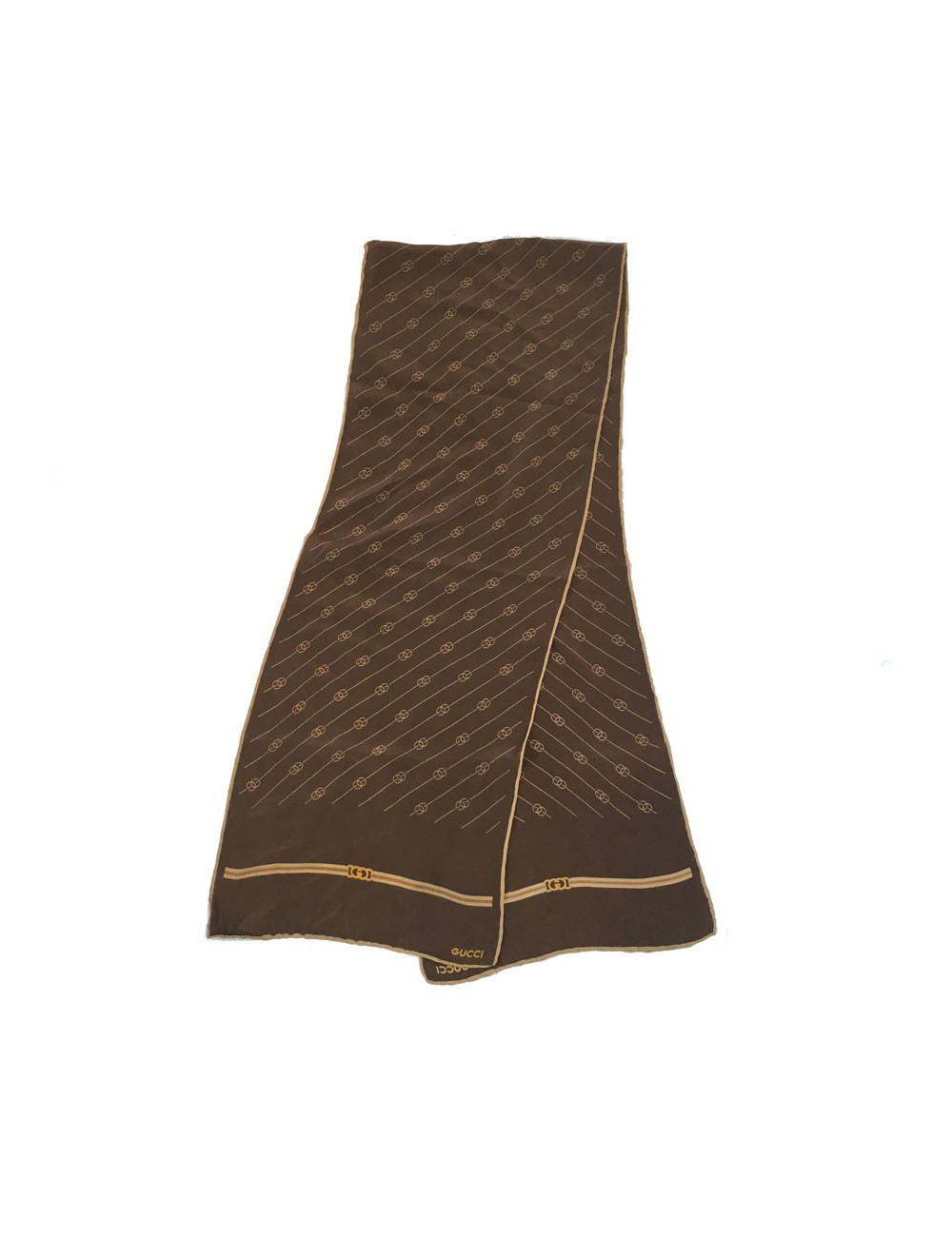 Foulard GUCCI en soie marron