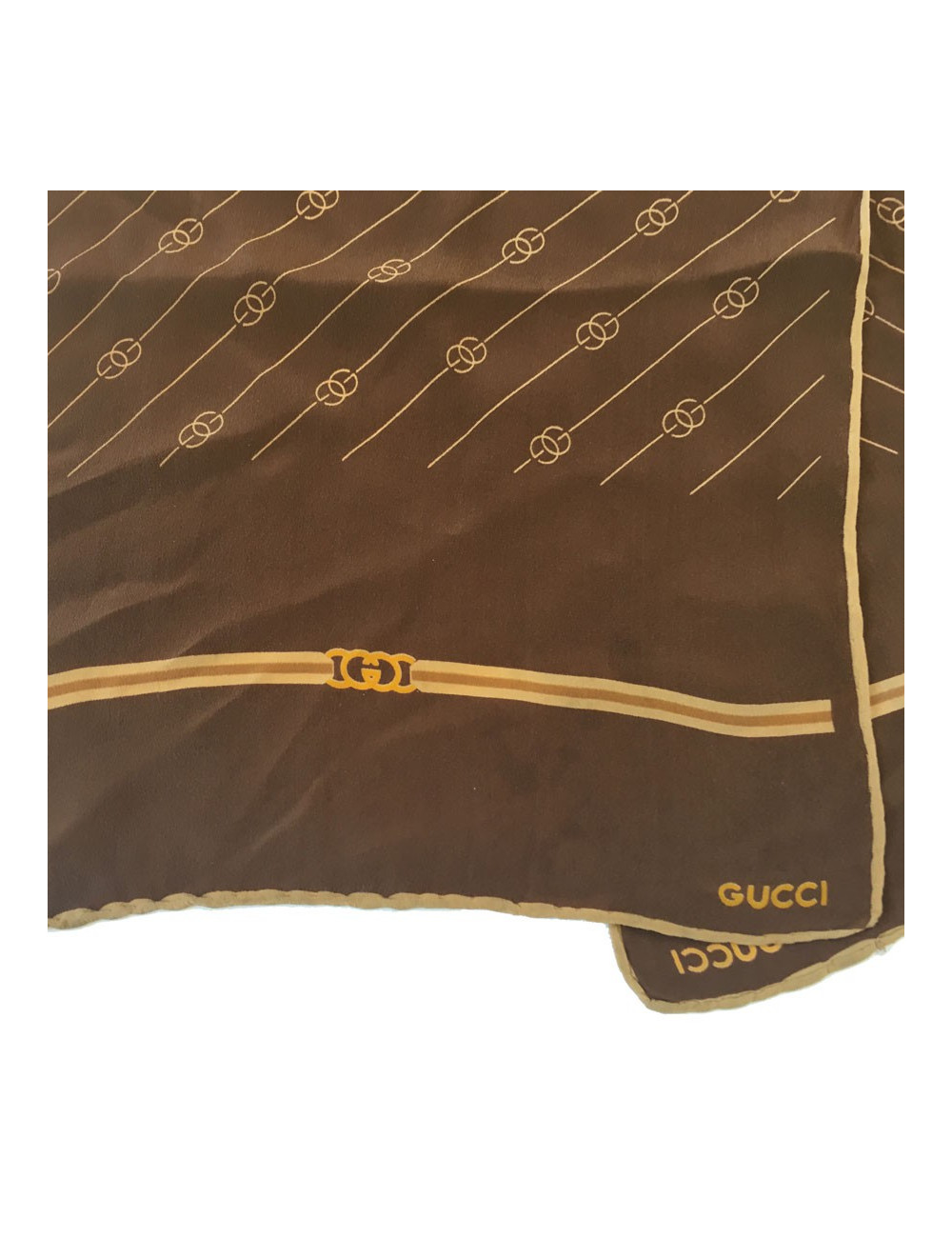 Foulard GUCCI en soie marron