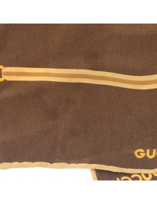 Foulard GUCCI en soie marron