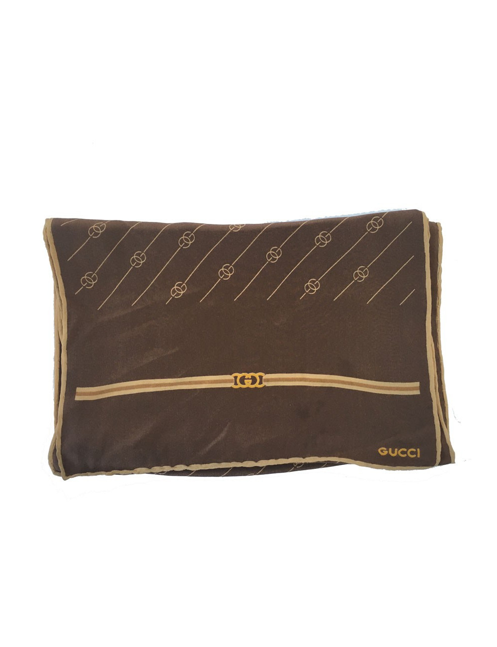 Foulard GUCCI en soie marron