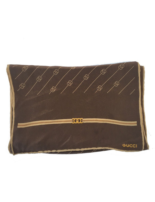 GUCCI Brown silk scarf