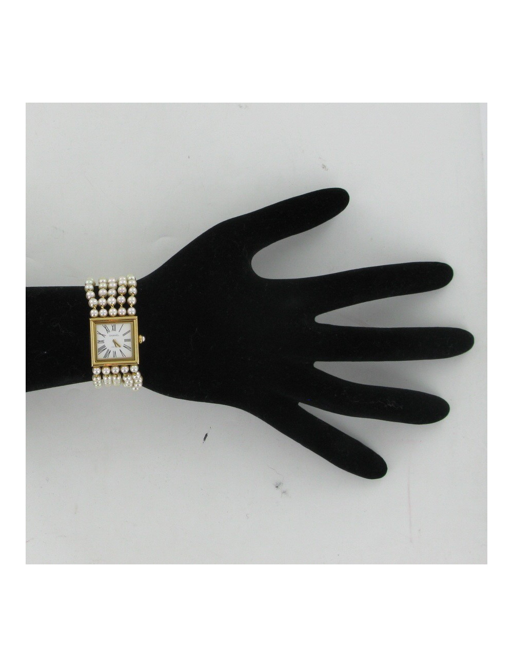 Montre Mademoiselle perles et or jaune CHANEL