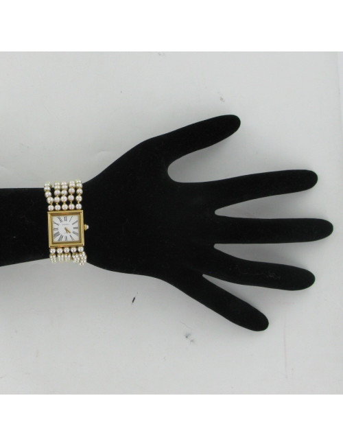 Montre Mademoiselle perles et or jaune CHANEL