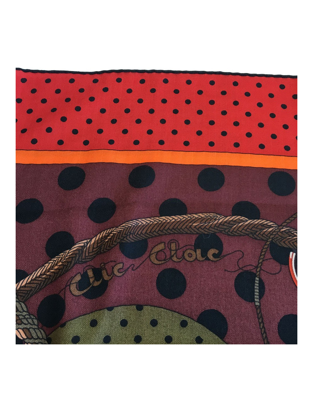 HERMES "Clic Clac à pois" shawl in cashmere and silk