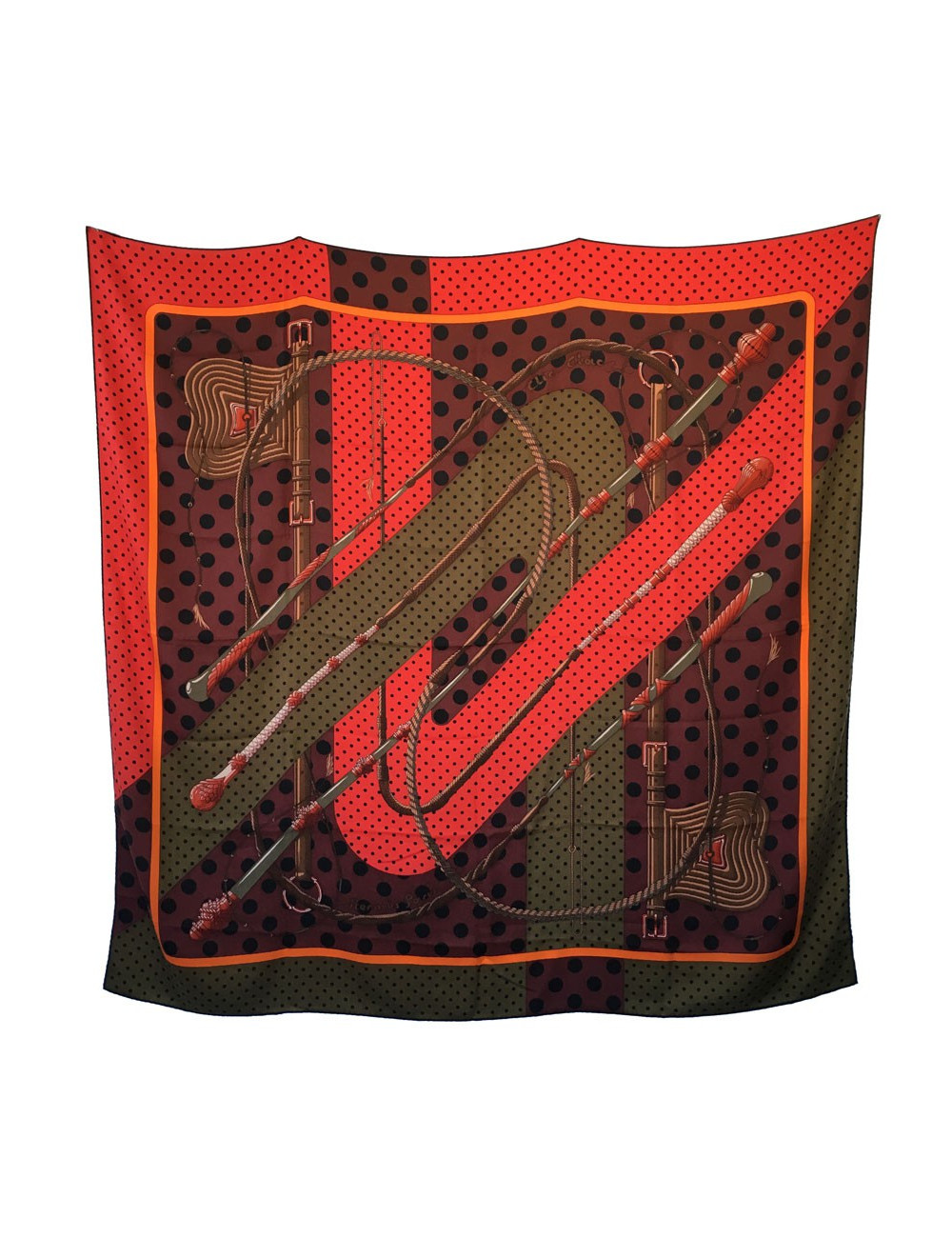 HERMES "Clic Clac à pois" shawl in cashmere and silk