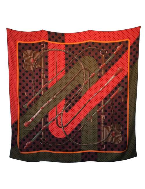 HERMES "Clic Clac à pois" shawl in cashmere and silk