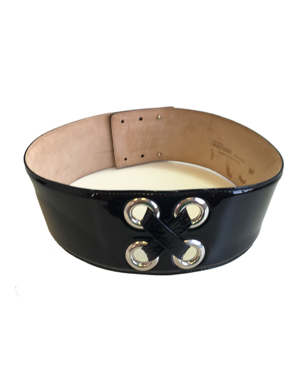 Belt Alexander McQUEEN patent leather black T75