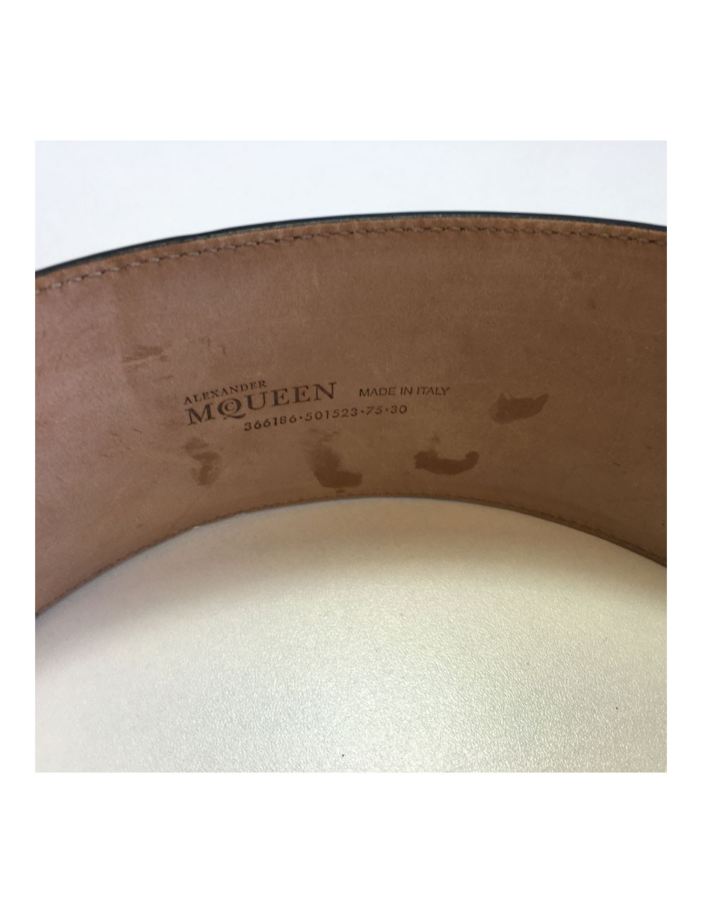 Belt Alexander McQUEEN patent leather black T75