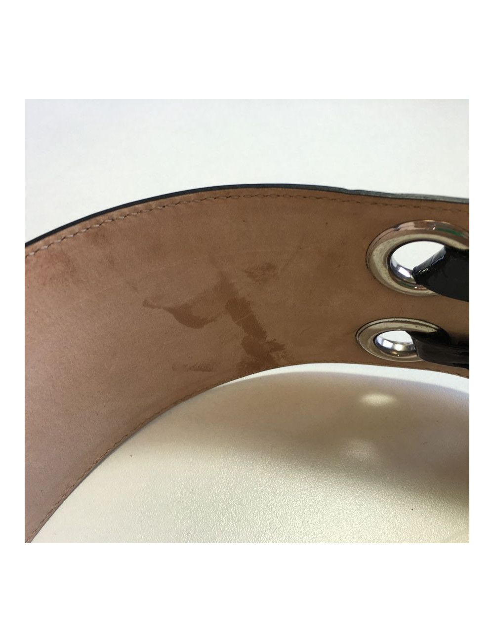 Belt Alexander McQUEEN patent leather black T75