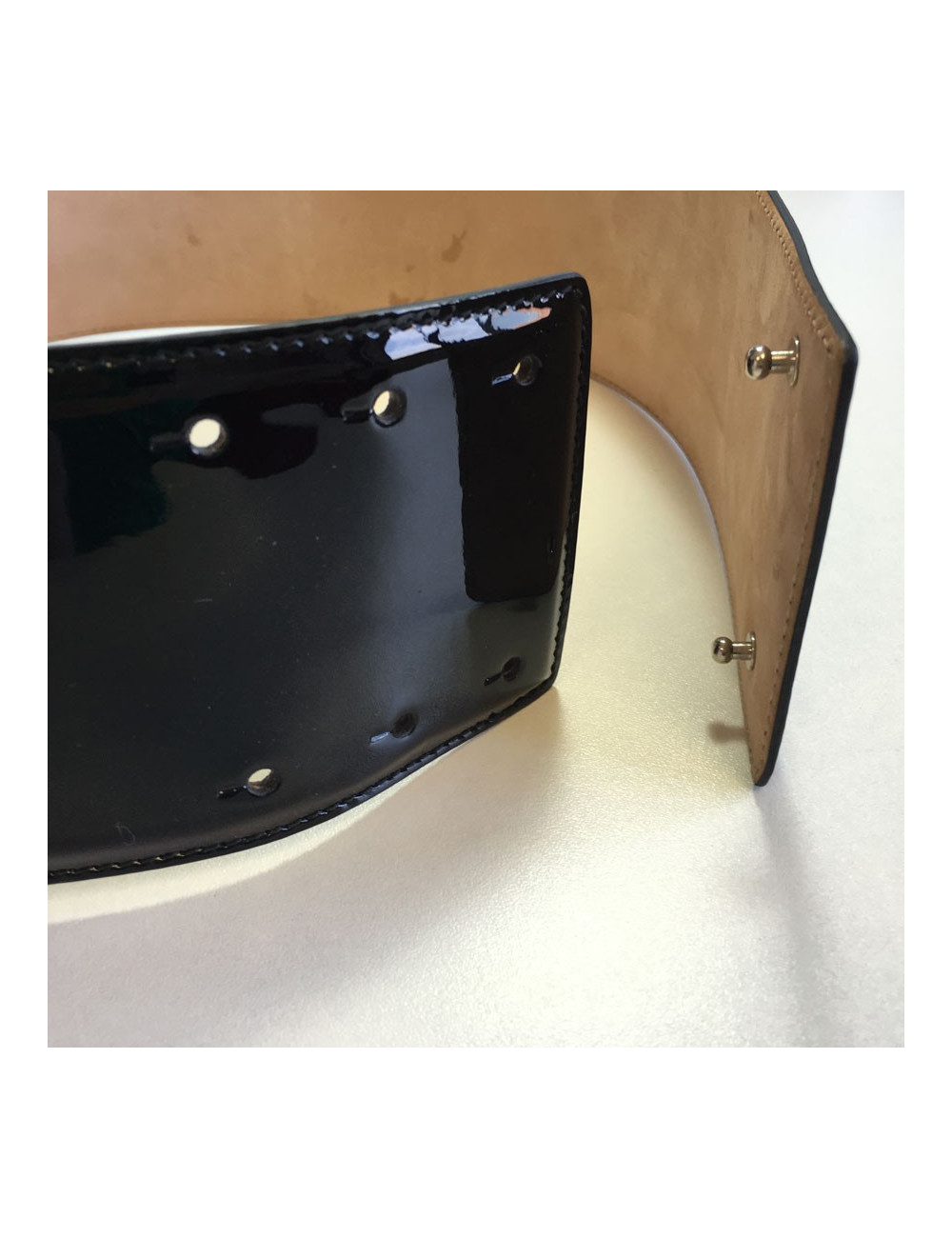 Belt Alexander McQUEEN patent leather black T75