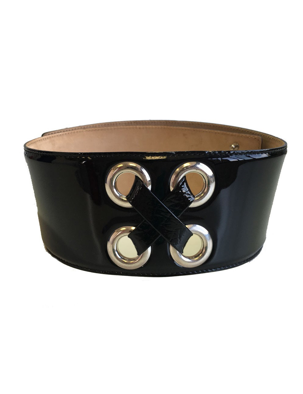 Belt Alexander McQUEEN patent leather black T75