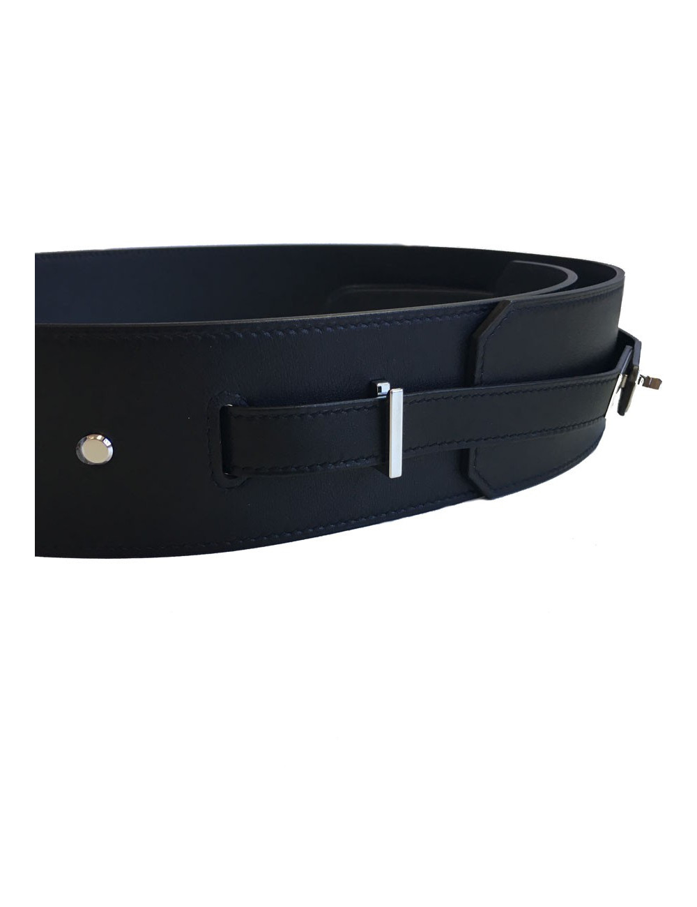 Ceinture HERMES Diane en cuir swift noir T 90 